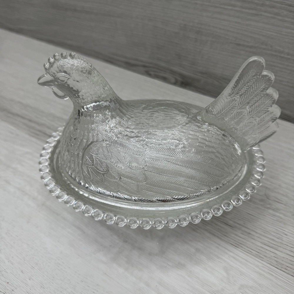 Indiana Glass 7 inch Clear Hen on a Nest - Picture 3 of 6